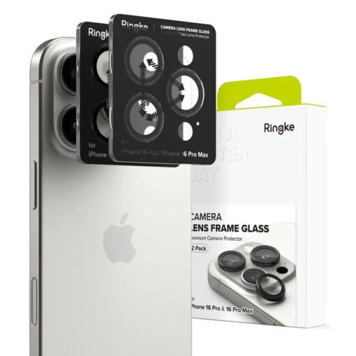 Ringke 2-Pack Camera Glass Lens Protector For IPhone 16 Pro / Pro Max - Black