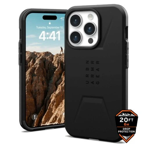 Urban Armor Gear (UAG) Civilian MagSafe Tough Case For IPhone 15 Pro - Black