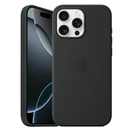 Official Apple Silicone Magsafe Rear Case Cover For IPhone 16 Pro Max - Black