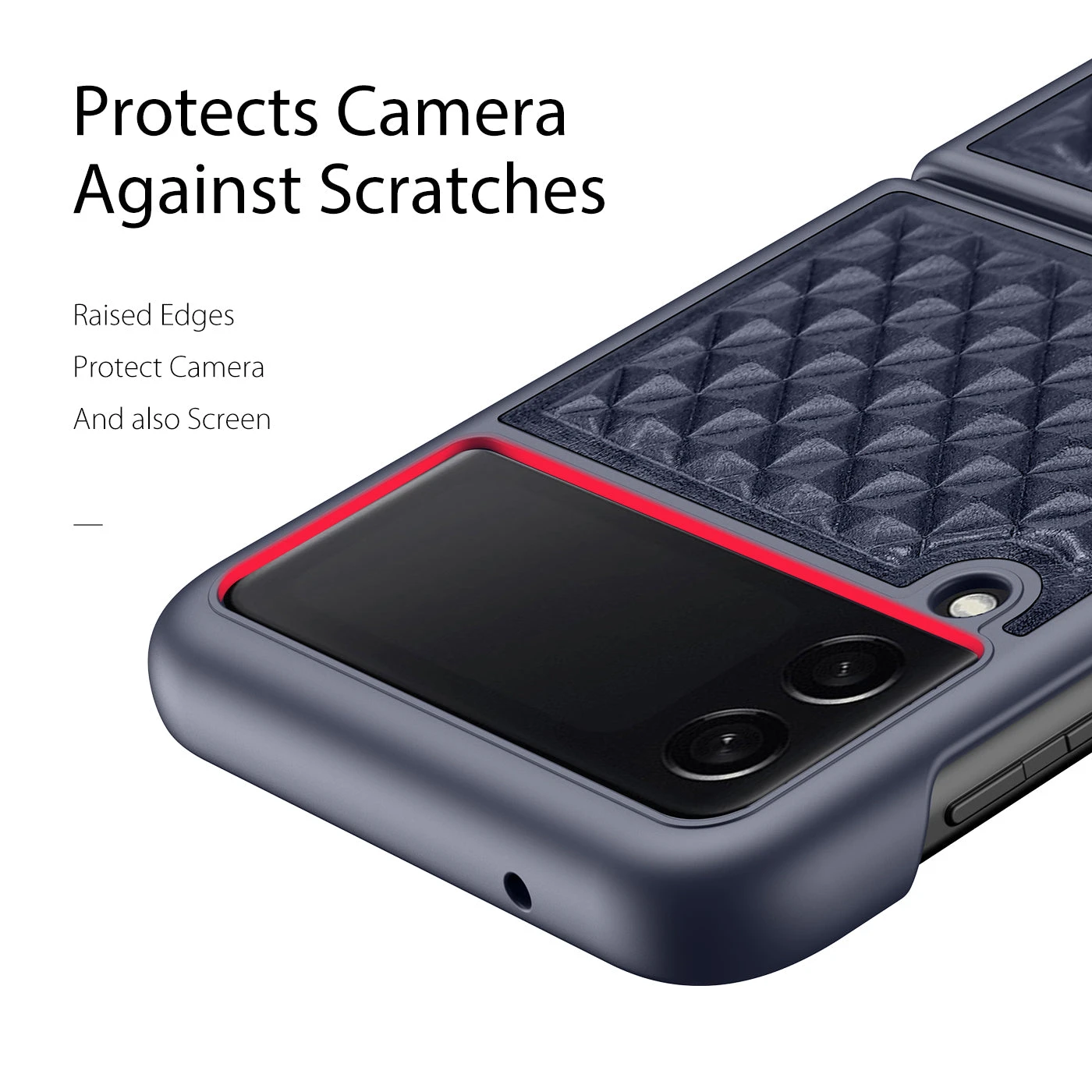 DUX DUCIS Venice Leather Case Cover For Samsung Galaxy Z Flip3 5G - Blue - Image 6