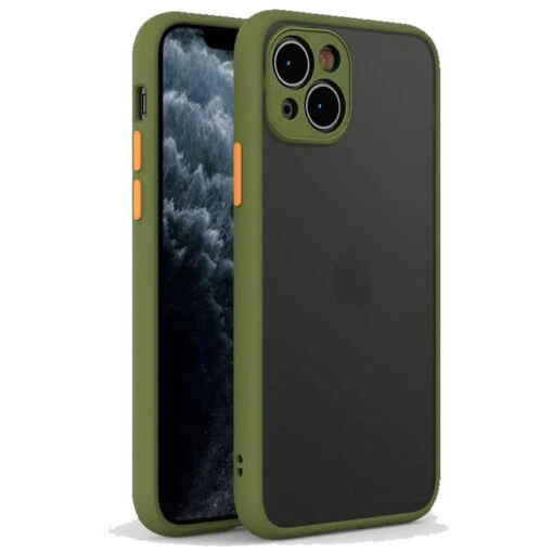 Armoured™ Camera Shield Lite Case Cover For IPhone 14 Plus - Green / Orange