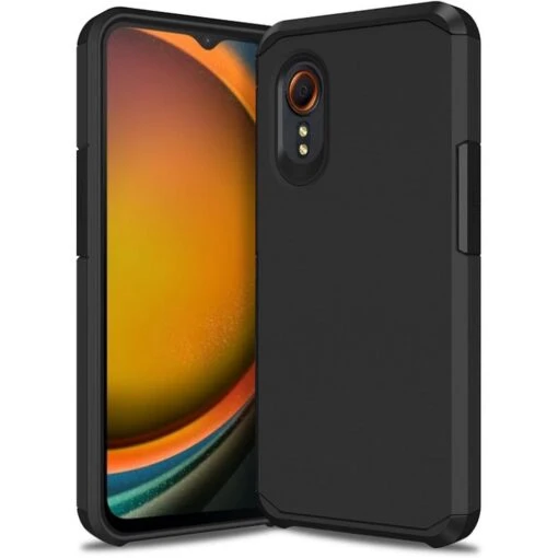 Matte Tough Protective Hybrid Case Cover For Samsung Galaxy XCover 7 - Black