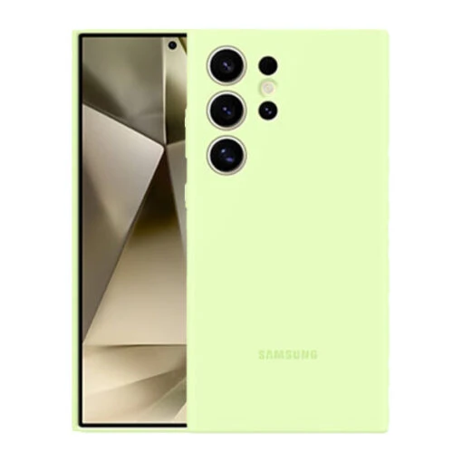Official Genuine Samsung Silicone Rear Case Cover For Samsung Galaxy S24 Ultra - Light Green