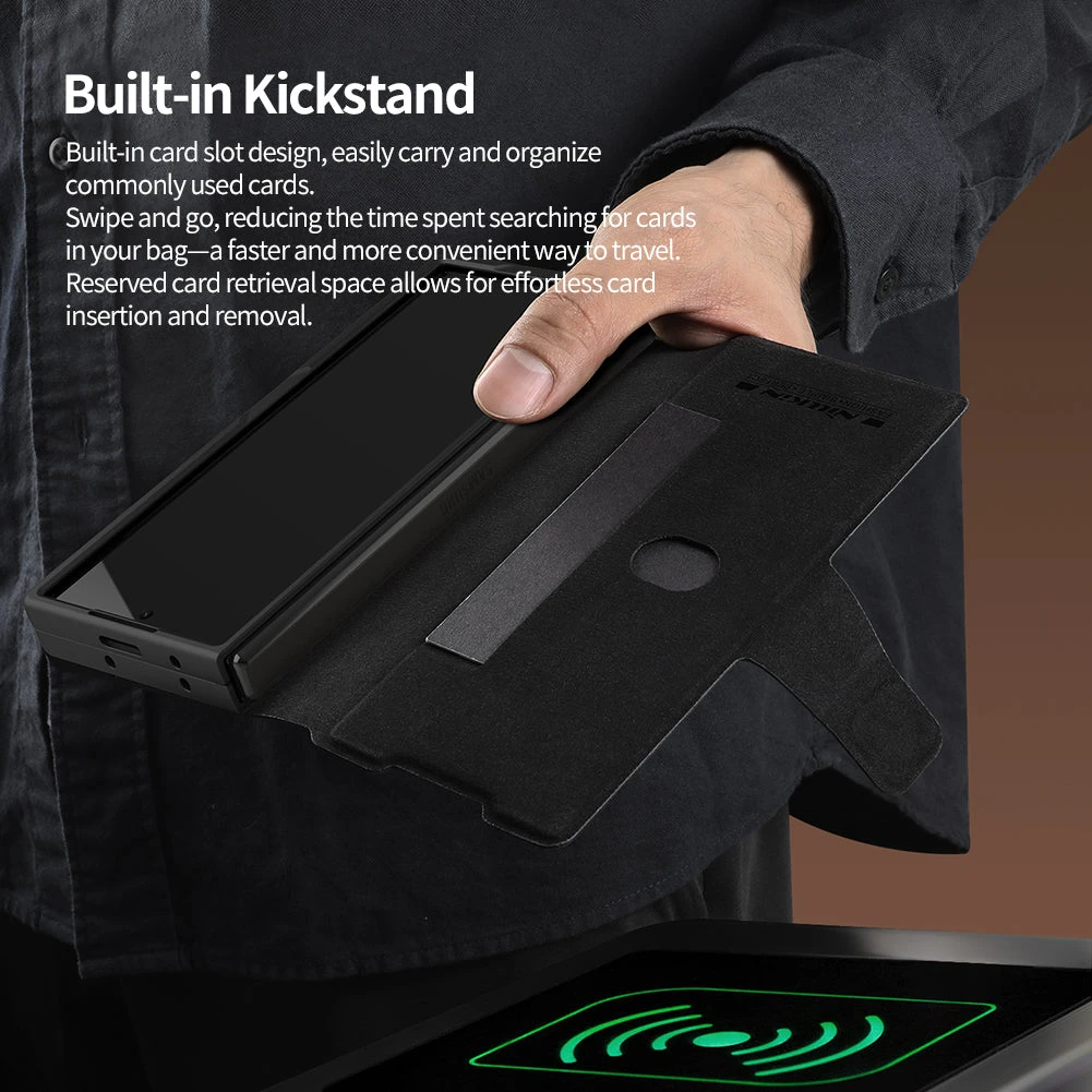 Nillkin Aoge Leather With Pen Holder Case For Samsung Galaxy Z Fold6 5G - Brown - Image 6