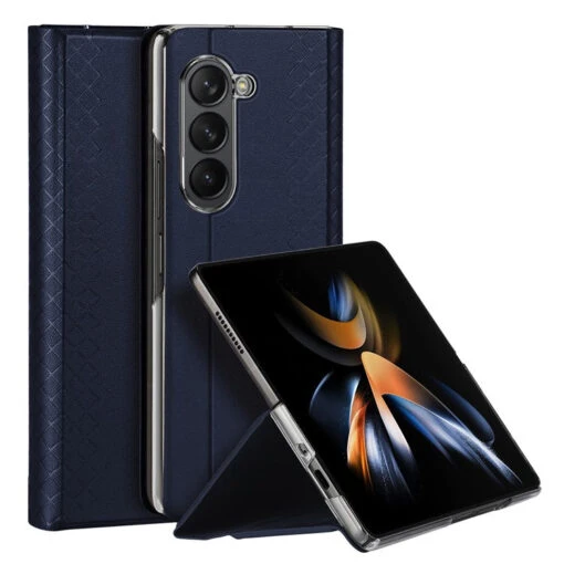 Dux Ducis Bril Leather Case Cover For Samsung Galaxy Z Fold5 5G - Blue