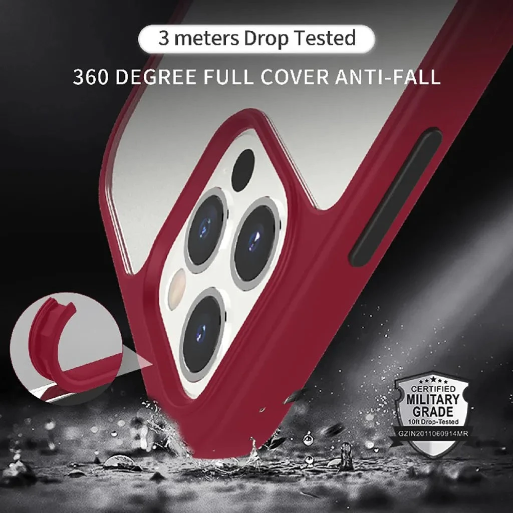 Armoured™ Shield MagSafe Tough Case For Apple IPhone 14 Pro - Black (Red Buttons) - Image 5