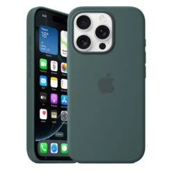 Official Apple Silicone Magsafe Rear Case Cover For IPhone 16 Pro - Lake Green