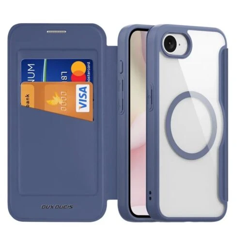 DUX DUCIS Skin X Pro Magnetic Flip Wallet Case For Apple IPhone 16e - Blue