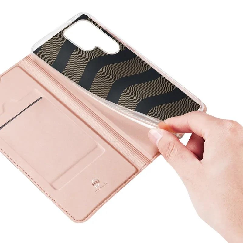 DUX DUCIS Skin Pro Faux Leather Wallet Flip Case For Samsung Galaxy S25 Ultra - Rose Gold - Image 7