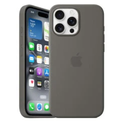 Official Apple Silicone Magsafe Rear Case Cover For IPhone 16 Pro Max - Stone Grey