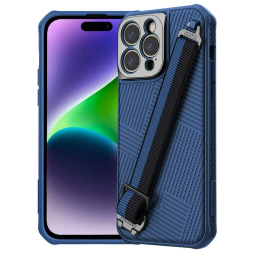 Nillkin Strap Case Camera Protector Cover For Apple IPhone 14 Pro Max - Blue