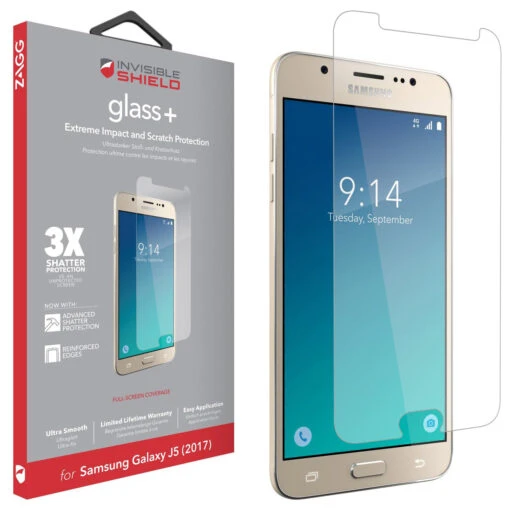 ZAGG InvisibleShield Glass+ Screen Protector For Samsung Galaxy J5 2017, Clear