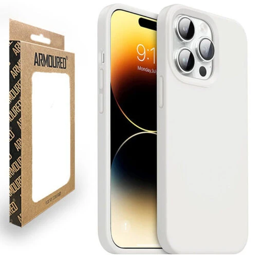 Armoured™ Liquid Silicone Slim Case Cover For Apple IPhone 14 Pro - Milky White