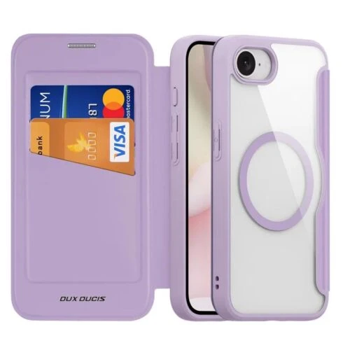 DUX DUCIS Skin X Pro Magnetic Flip Wallet Case For Apple IPhone 16e - Pink