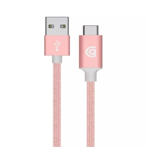 Griffin Nylon Braided Charge/Sync USB-A To USB-C Cable 1m/3.2ft Long - Rose Gold