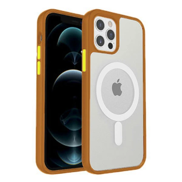 Armoured⢠Shield MagSafe Tough Case For IPhone 14 Plus - Ochre & Yellow Buttons