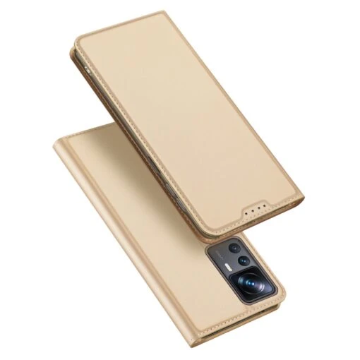 DUX DUCIS Skin Pro Faux Leather Wallet Flip Case For Xiaomi 12T / 12T Pro - Gold