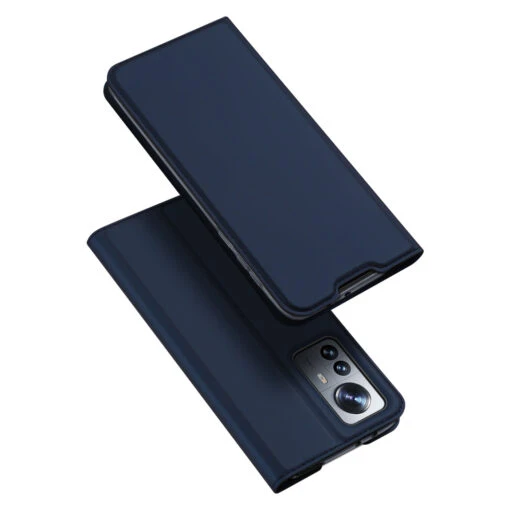 DUX DUCIS Skin Pro Faux Leather Wallet Flip Case For Xiaomi 12S Pro / 12 Pro - Blue