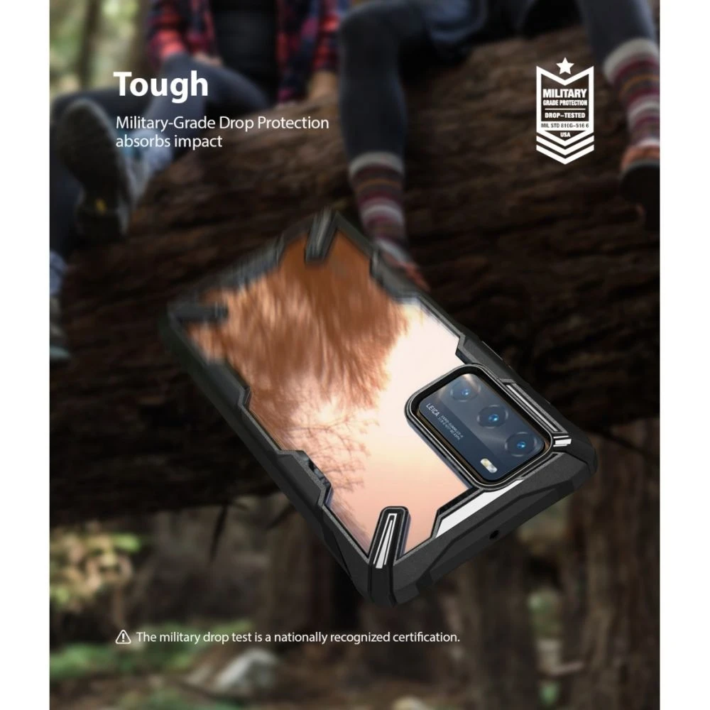 Ringke Fusion X Tough Rugged Rear Case Cover For Huawei P40 - Black - Image 4