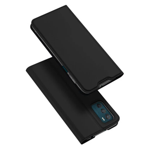 DUX DUCIS Skin Pro Faux Leather Wallet Flip Case For Motorola Moto G42 - Black