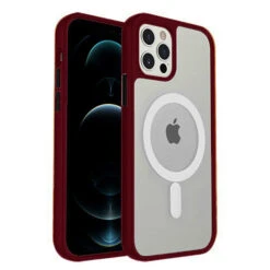 Armoured™ Shield MagSafe Tough Case For Apple IPhone 14 Pro - Red (Black Buttons)