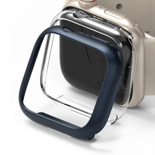 Ringke Slim Case Cover 2-pack For Apple Watch 7 (41mm) - Clear & Metallic Blue