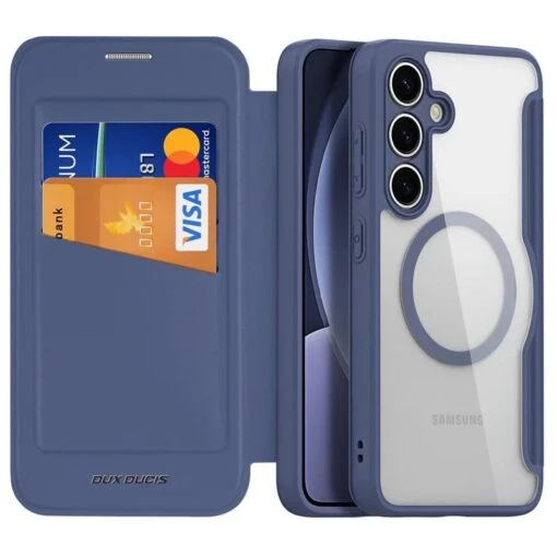 DUX DUCIS Skin X Pro Magnetic Flip Wallet Case For Samsung Galaxy S25 - Blue