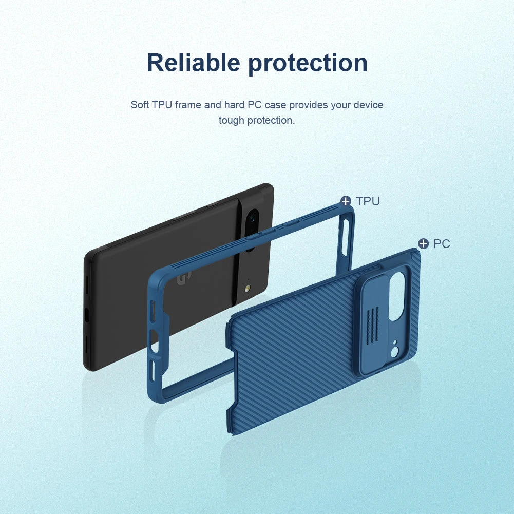 Nillkin CamShield Pro Lens Protector Case For Google Pixel 7 - Blue - Image 3