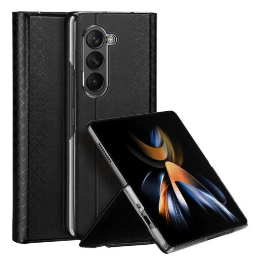 Dux Ducis Bril Leather Case Cover For Samsung Galaxy Z Fold5 5G - Black