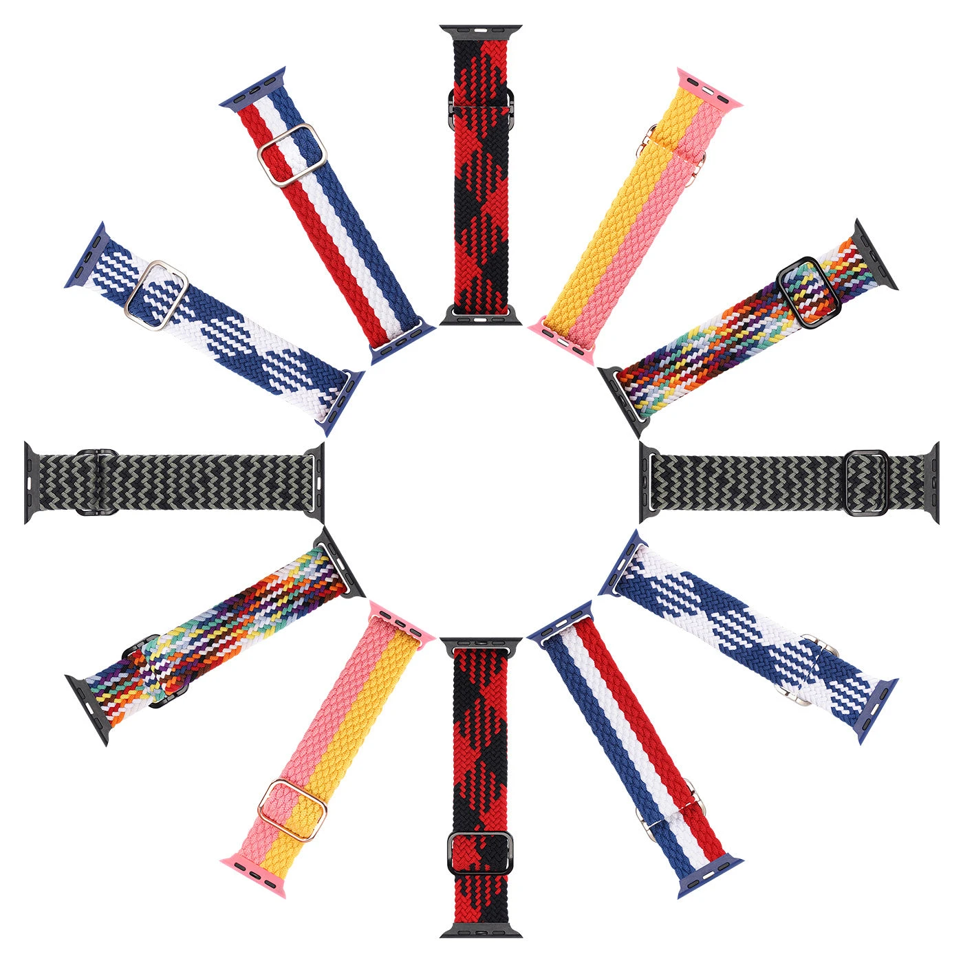 DUX DUCIS Nylon Strap For Apple Watch 1 2 3 4 5 6 7 SE (38MM/40MM/41MM) - Pink/Yellow - Image 9