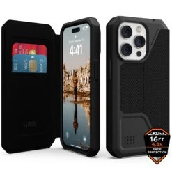 Urban Armor Gear (UAG) Metropolis Tough Folio Case For Apple IPhone 14 Pro - KEVLAR Black