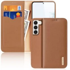 DUX DUCIS Real Leather Flip RFID Wallet Case For Samsung Galaxy S23+ (Plus) - Brown