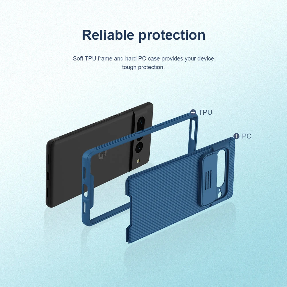 Nillkin CamShield Pro Lens Protector Case For Google Pixel 7 Pro - Blue - Image 5