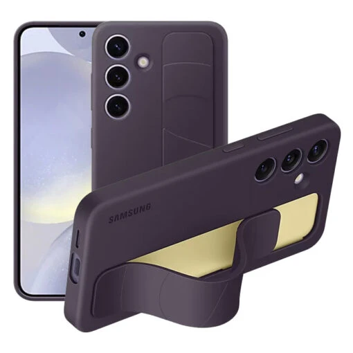 Official Genuine Samsung Standing Grip Case Cover For Samsung Galaxy S24 - Dark Violet