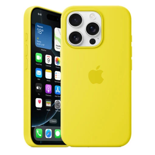 Official Apple Silicone Magsafe Rear Case Cover For IPhone 16 Pro - Star Fruit