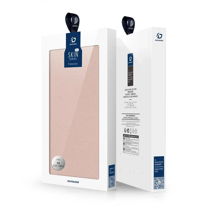 DUX DUCIS Skin Pro Faux Leather Wallet Flip Case For Samsung Galaxy S25 Ultra - Rose Gold - Image 9