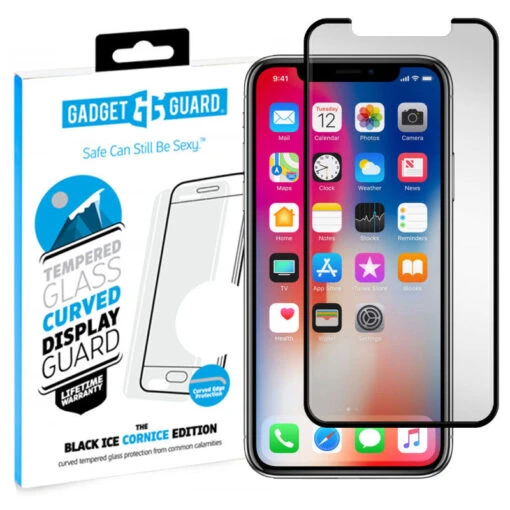 Gadget Guard Black Ice Cornice Curved Tempered Glass For Apple IPhone X / XS