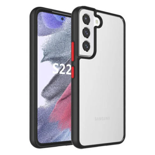 Armoured™ Shield Tough Case For Samsung Galaxy S22 5G - Black (red Buttons)