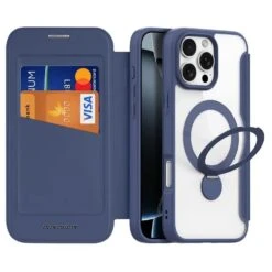 DUX DUCIS Skin X Pro MagSafe Standing Flip Wallet Case For Apple IPhone 16 Pro - Blue