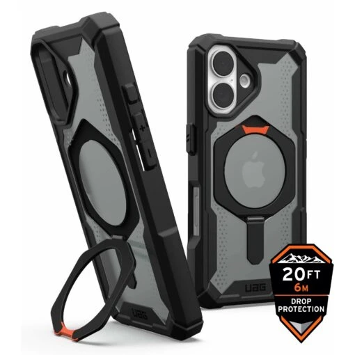 Urban Armor Gear (UAG) Plasma XTE Kickstand Tough Case For IPhone 16 - Black/Orange