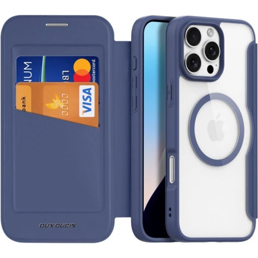 DUX DUCIS Skin X Pro MagSafe Flip Wallet Case For Apple IPhone 16 Pro Max - Blue