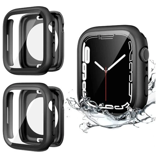 2 X Tough Protective Case Cover For Apple Watch 41mm Series 7 - Black