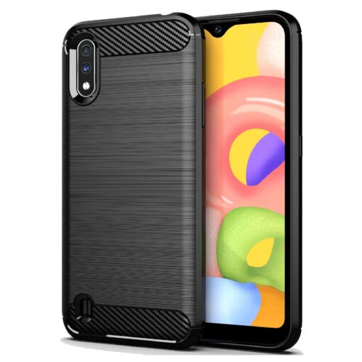 Flexi Carbon Rear Case For Samsung Galaxy A01 - Black