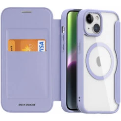 DUX DUCIS Skin X Pro MagSafe Flip Wallet Case For Apple IPhone 15 Plus - Purple