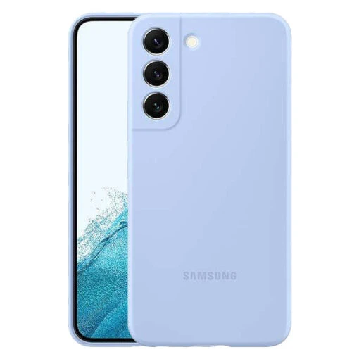 Official Samsung Silicone Cover For Galaxy S22+ Plus 5G - Sky Blue