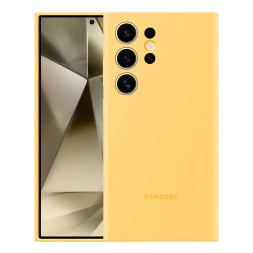 Official Genuine Samsung Silicone Rear Case Cover For Samsung Galaxy S24 Ultra - Yellow