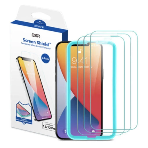 ESR 3 Pack, Screen Shield Tempered Glass Protector For Apple IPhone 12 / 12 Pro - Clear