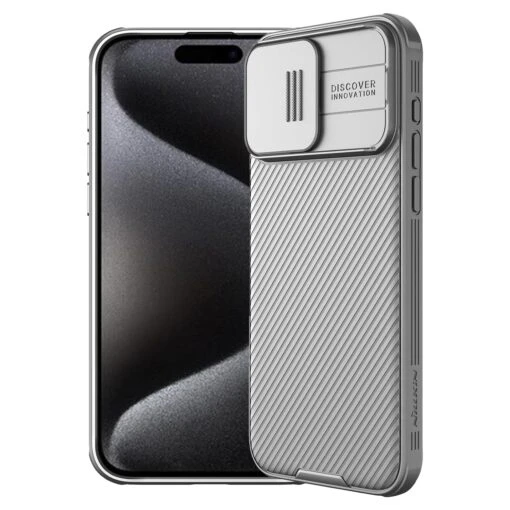Nillkin CamShield Pro Lens Protector Case Cover For Apple IPhone 15 Pro - Titanium Grey
