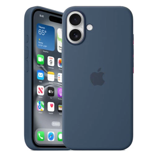 Official Apple Silicone Magsafe Rear Case Cover For IPhone 16 Plus - Denim