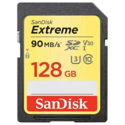 SanDisk Extreme 128GB SDHC UHS-I Class 10 Up To 90MB/S Memory Card